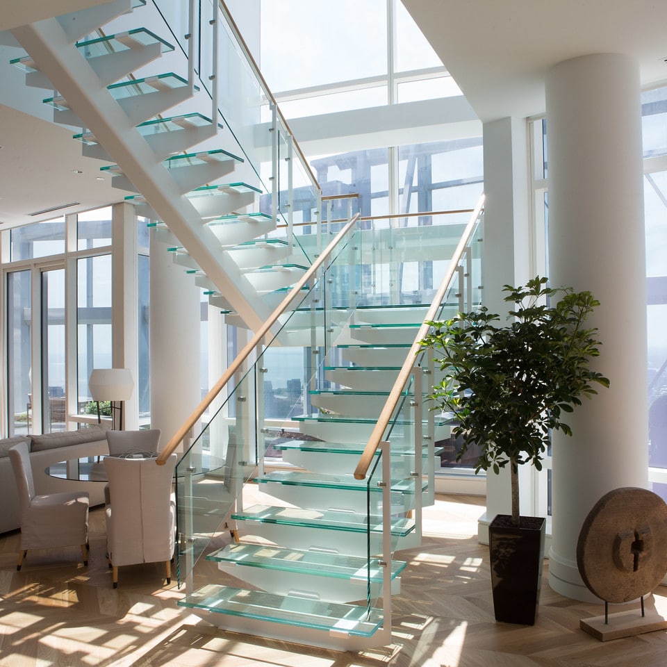 interior glass railing in vancouver